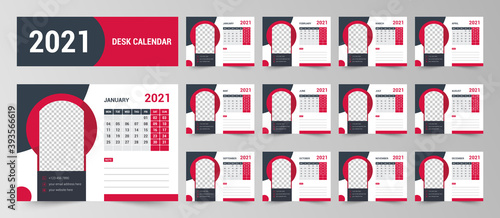 Desk Calendar 2021 template design vector