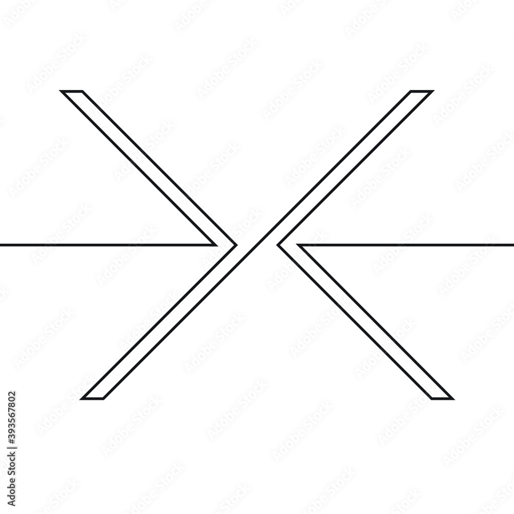 One Lines Design . Vector Arrow Logo . Letter x .Abstract Geometrical illustration. One Lines Design . Vector Arrow Logo . Letter x .Abstract Geometrical illustration.