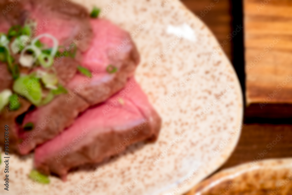 Blur background of a gourmet filet mignon steak Blur background of a gourmet filet mignon steak