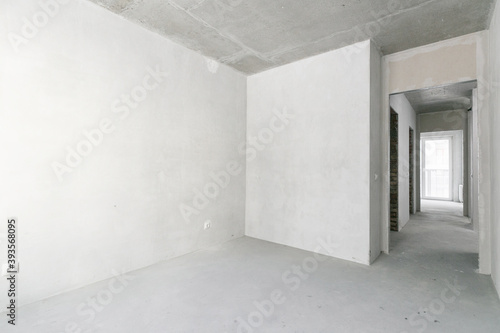 interior of the apartment without decoration in gray colors
