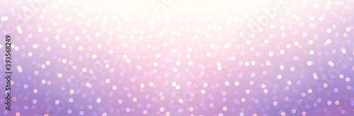 Pink lilac sparkling bokeh holidays banner. Holidays glittering background.