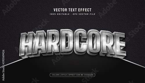 Bold metallic text style with curved and textured effect
