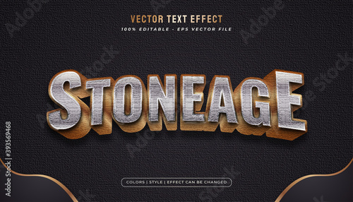 Gold and metal text style with stone texture effect