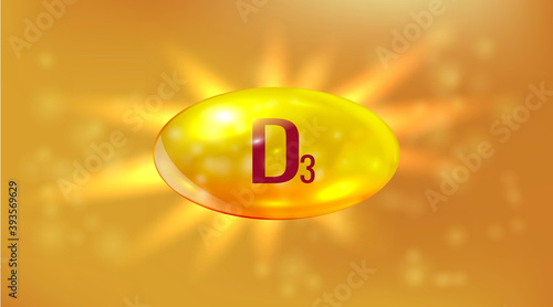Vitamin d3 drop pill capsule. Cholecalciferol. Medical and pharmacy concept