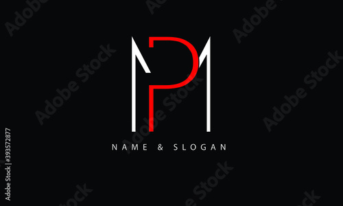 MP, PM, M, P abstract letters logo monogram
