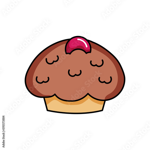 icon of chocolate cupcake, colorful design