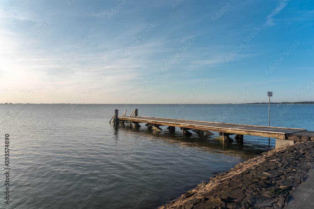 Jetty on the beach at the Dockkoogspitze by Husum