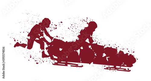 bobsleigh-taches rouges