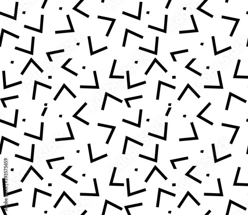 Seamless black, white abstract pattern, Memphis style