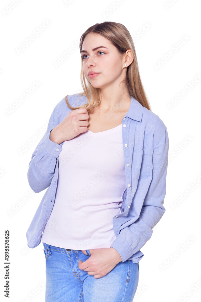Portrait of beautiful woman wearing casual clothing Portrait of beautiful woman wearing casual clothing