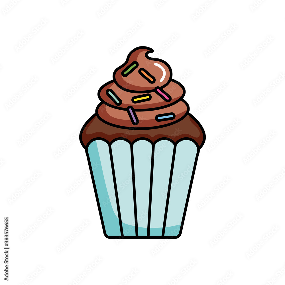 chocolate cupcake icon, colorful design chocolate cupcake icon, colorful design