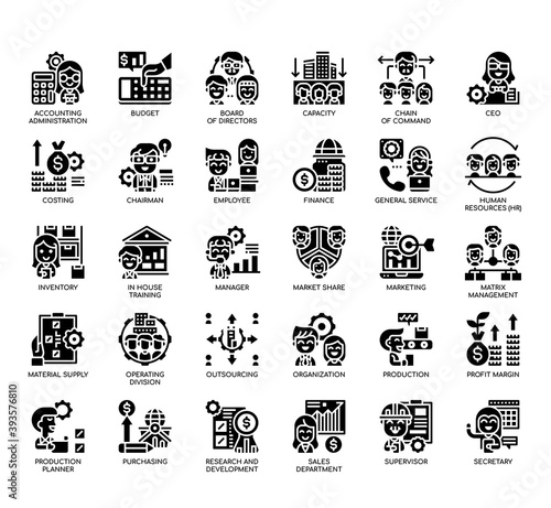 Set of Company Structure thin line and pixel perfect icons for any web and app project.