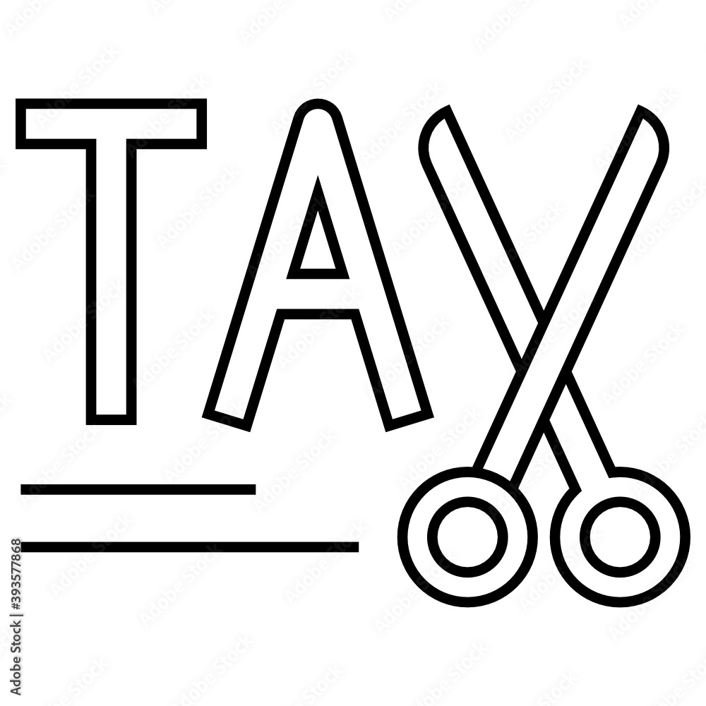 Tax Scissor Concept Vector Icon Design, Compulsory Financial charges and Taxation Symbol on White Background, Levy Sign Tax Scissor Concept Vector Icon Design, Compulsory Financial charges and Taxation Symbol on White Background, Levy Sign