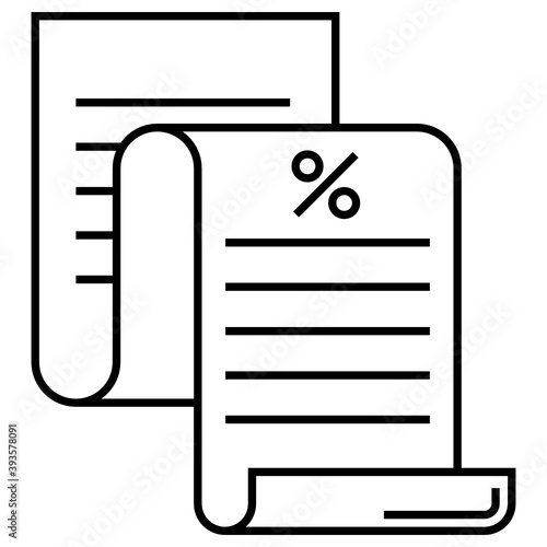Tax Statement Concept, Folded Paper Document Vector Icon Design, Compulsory Financial charges and Taxation Symbol on White Background, Levy Sign 