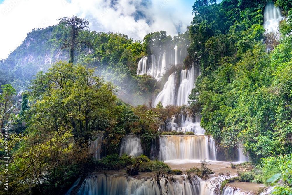 Tee Lor Su waterfall is a largest and beautiful waterfall in Thailand in tropical forest, Umphang district, Tak province, Thailand.