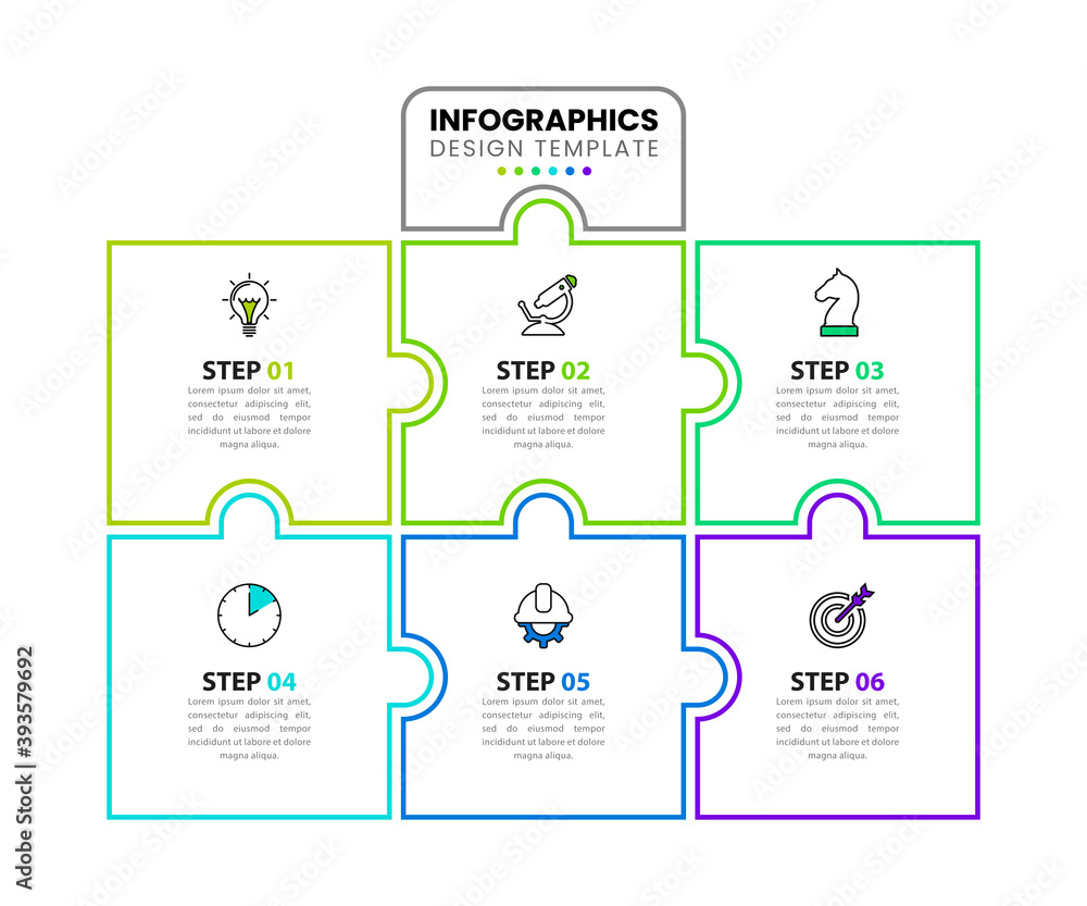 Obraz premium Infographic design template. Creative concept with 6 steps