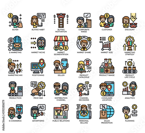 Set of Marketing thin line and pixel perfect icons for any web and app project.