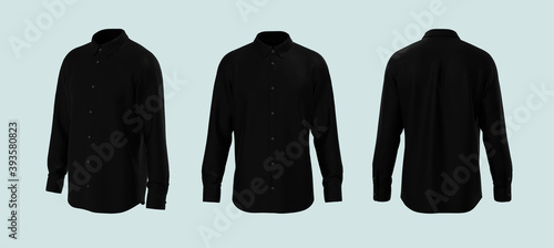 Longsleeve work outfit for the office. 3d rendering, 3d illustration