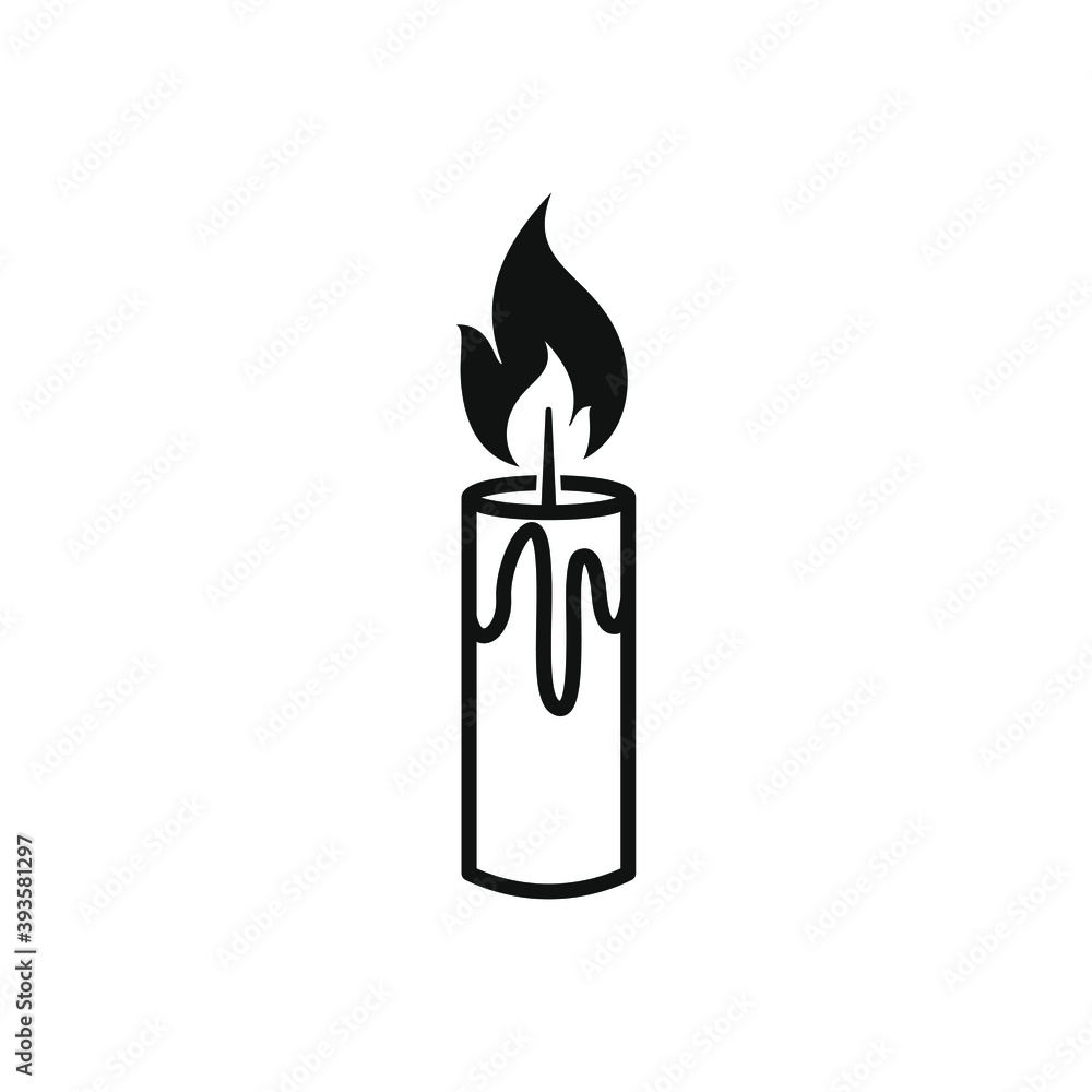 Candle icon isolated on white background. Vector illustration Candle icon isolated on white background. Vector illustration