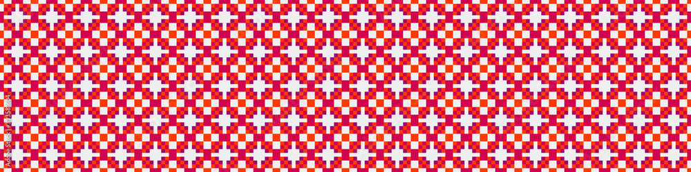 Fototapeta premium Abstract Cross Pattern Dots Logo generative computational art illustration