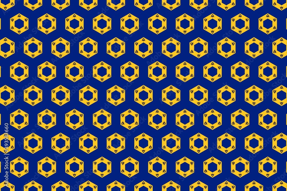 Simple geometric pattern in the colors of the national flag of Barbados