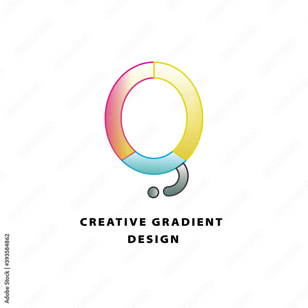 Creative Gradient Letter Q Company Vector Logo Design