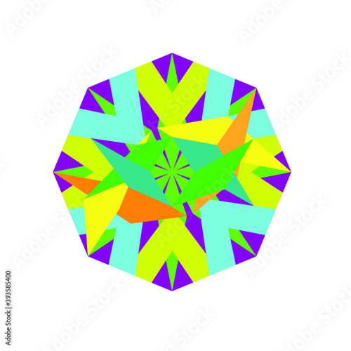 figura geometrica octogono multicolor