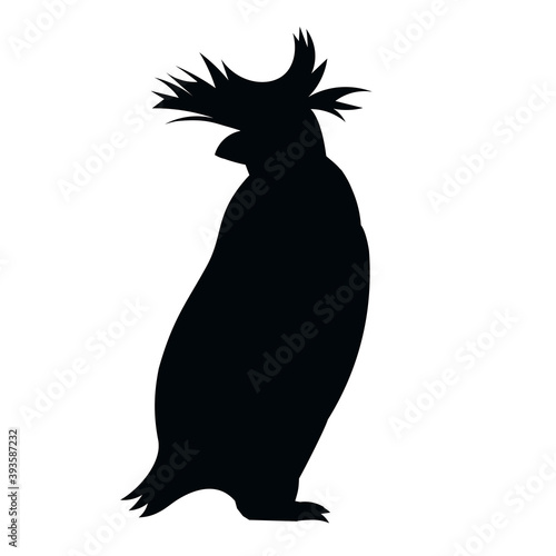 Silhouette of a standing rockhopper penguin photo