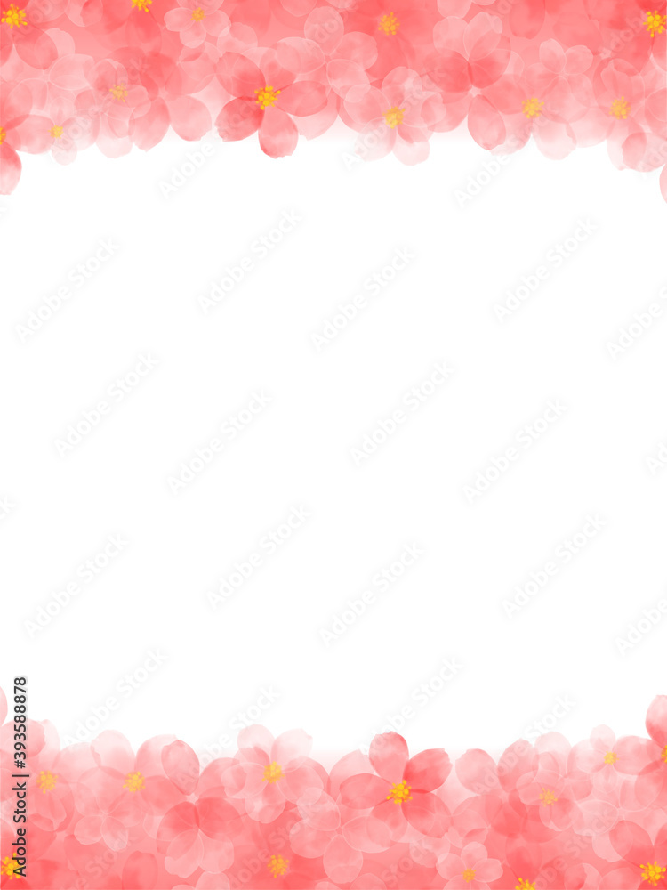 水彩画の桜イラスト　フレーム