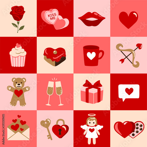 valentine set vector design elements