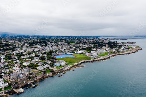 Aerial capture of Coliemore Harbour during a cloudy day photo