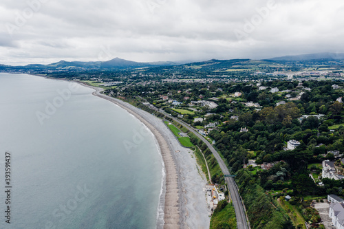Beautiful view of The Killiney Beach during a cloudy day