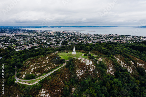 Canvas Print Aerial View Of The Obelisk in Killiney Hill, Dalkey, Dublin, Ireland