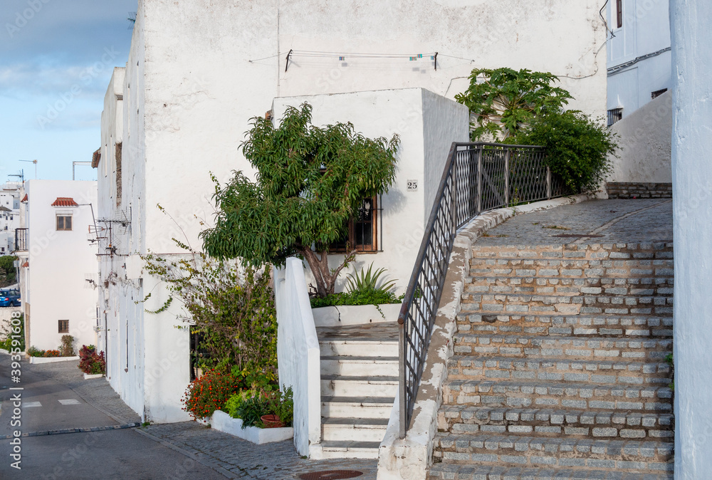 Naklejka premium calles de vejer de la frontera en cadiz andalucía españa.