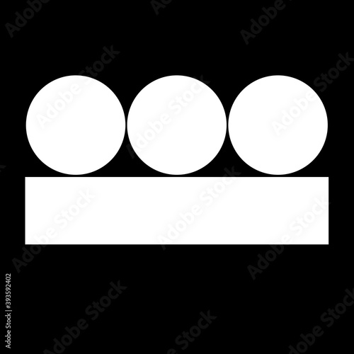 家紋　横並び三つ星に角一文字