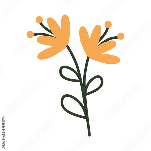 flowers plant icon, half line half color style