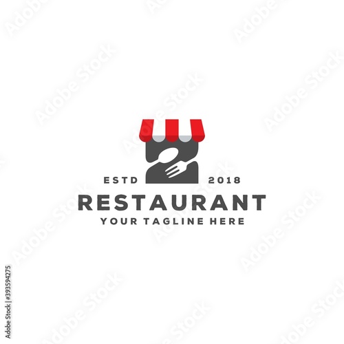 Creative spoon and fork logo design for restaurant