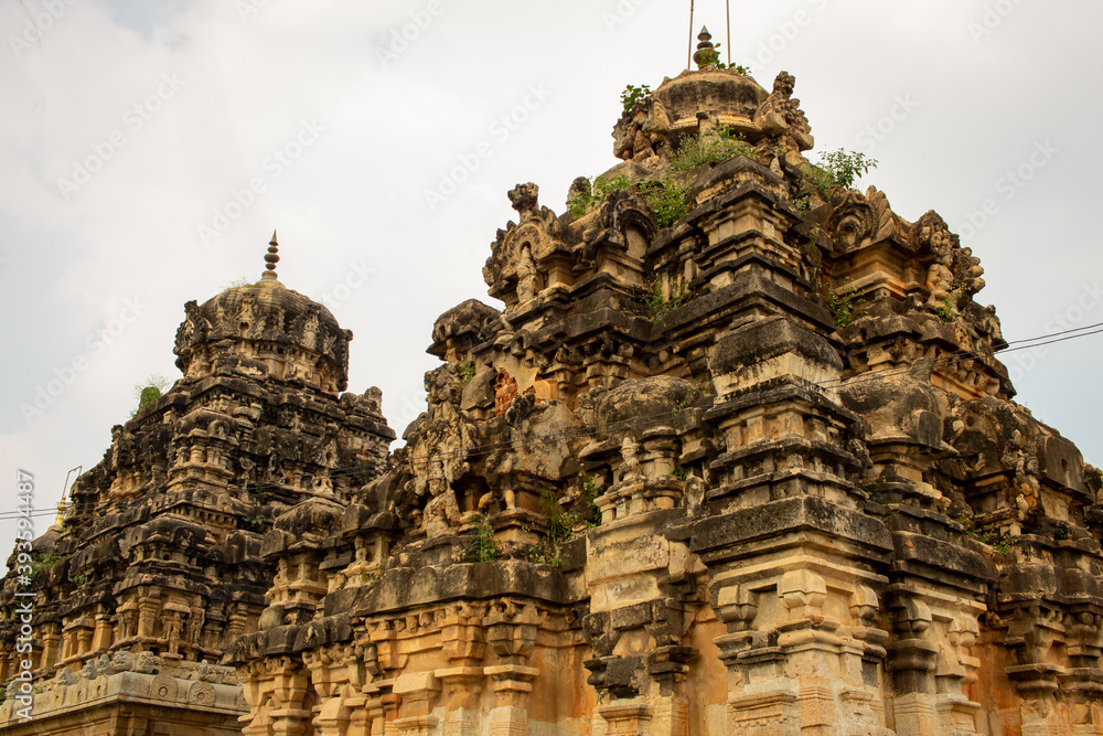 Beautiful ancient temple towers, Avani, Karnataka, India
