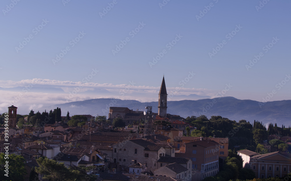 Landscape from the hill of Perugia in the early morning