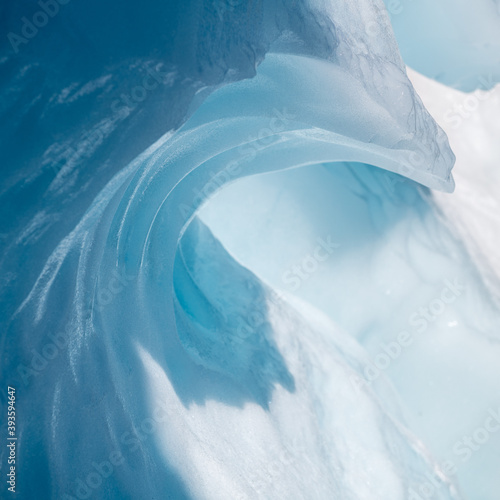 Detail of The Tasman Glacier (Haupapa) which is the largest glacier in the Southern Alps, South Island, New Zealand.  photo