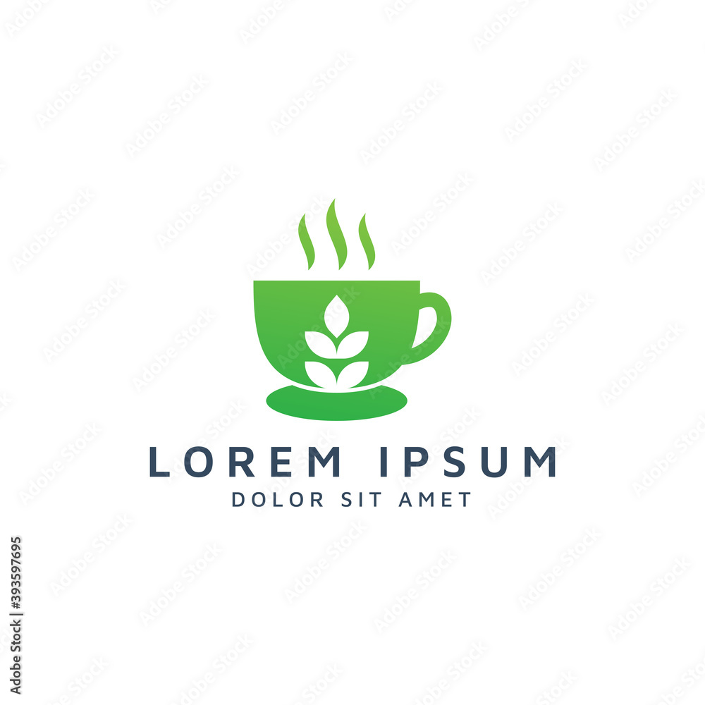 coffee and leaf negative space logo design coffee and leaf negative space logo design