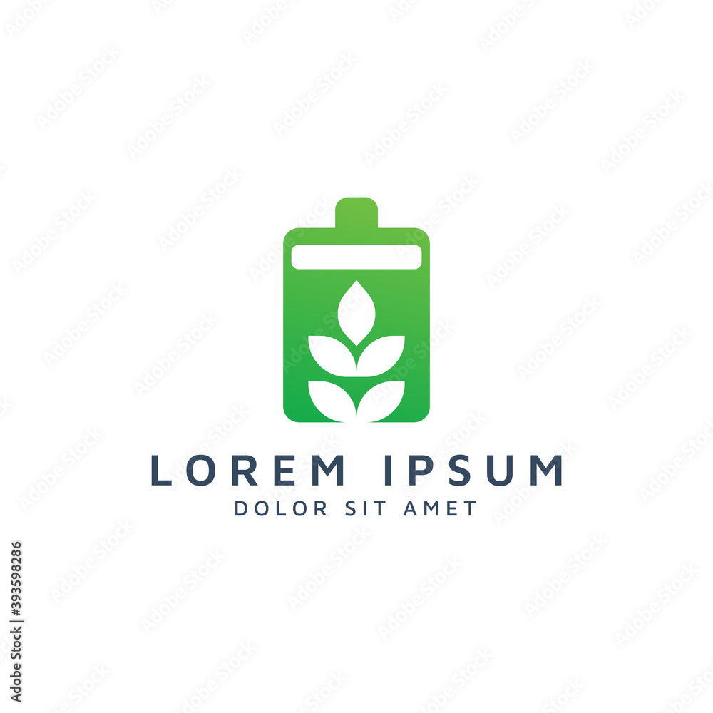 battery and leaf negative space logo design battery and leaf negative space logo design