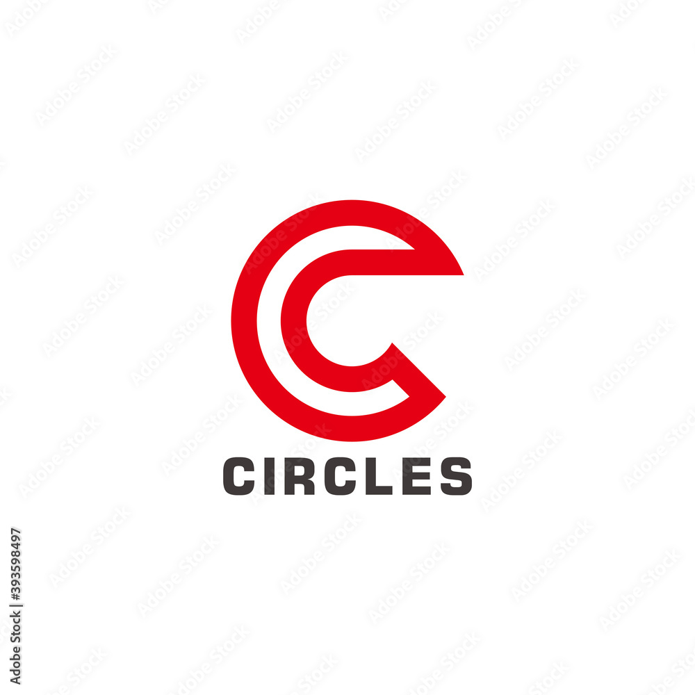 letter c simple stripes circle geometric design logo vector letter c simple stripes circle geometric design logo vector