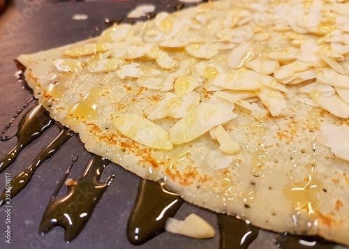 Almond crepe, close up