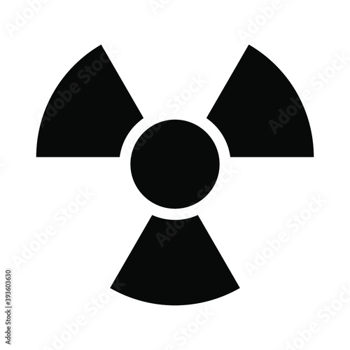 Flat design warning sign symbol of dangerous nuclear radiation
