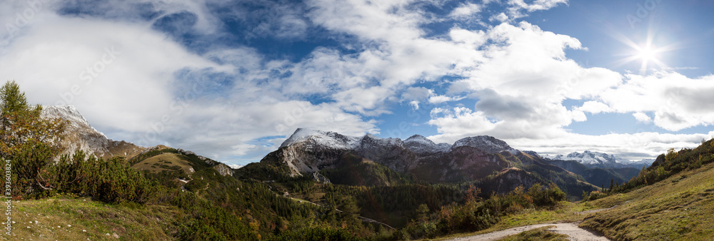 Mountain panorama Berchtesgaden Alps, Bavaria, Germany