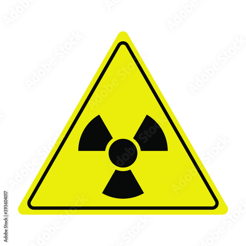 Flat design warning sign symbol of dangerous high nuclear radiation