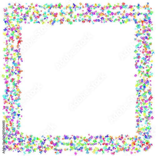 Frame with colorful paint splashes on the white square background © CiddiBiri