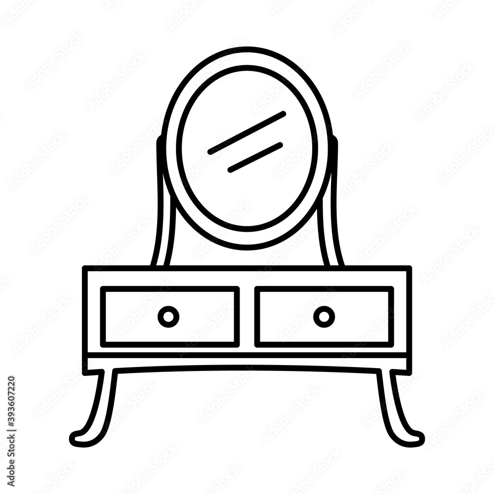 dressing table icon, line style, vector illustration dressing table icon, line style, vector illustration
