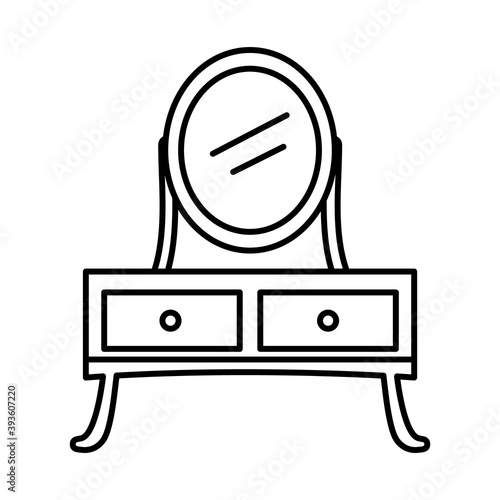 dressing table icon, line style, vector illustration